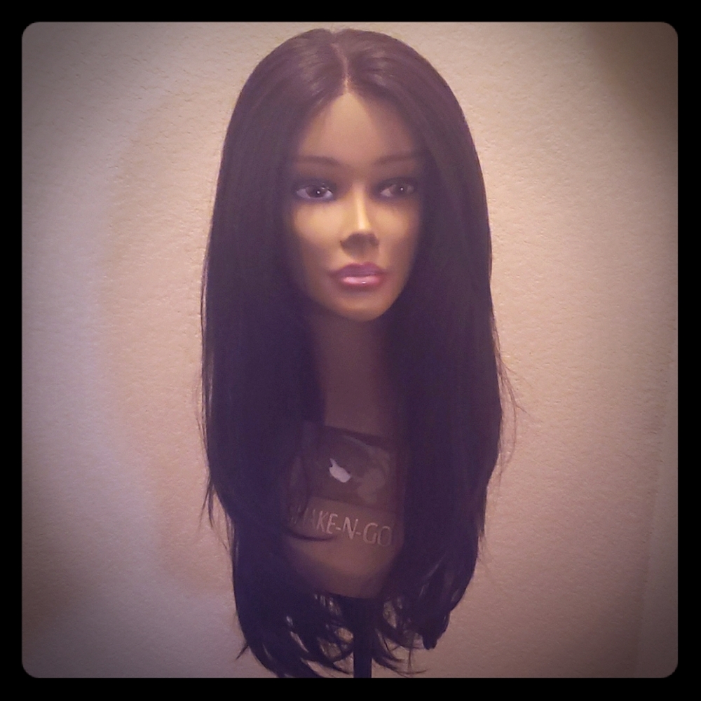 Human hair premium blend wig lace front